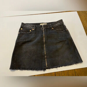 We the free black jean zip up skirt size 26 B3